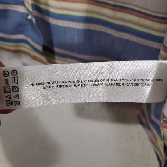 Ariat Retro Fit Mens Shirt XXL Striped Aztec w/ Pearl Snap Buttons Southwestern - Picture 9 of 16